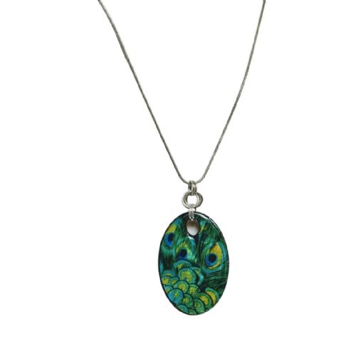 Peacock Mother-of-Pearl Oval Silver version